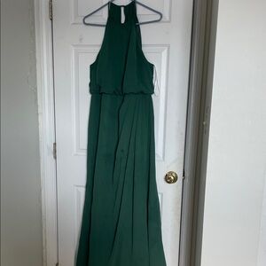 Azazie Forest Green Halter Maxi Dress